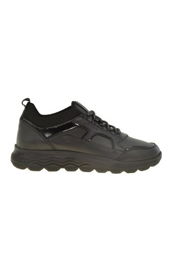 Γυναικεία sneakers GEOX D SPHERICA C-NAP+KNITT.TEXT. D26NUC 0856K C9999 BLACK μαύρο δέρμα