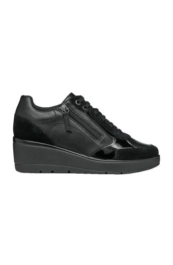 Γυναικεία sneakers GEOX D ILDE C-GEOBUCK+SUEDE D36RAC 05422 C9999 μαύρο δέρμα