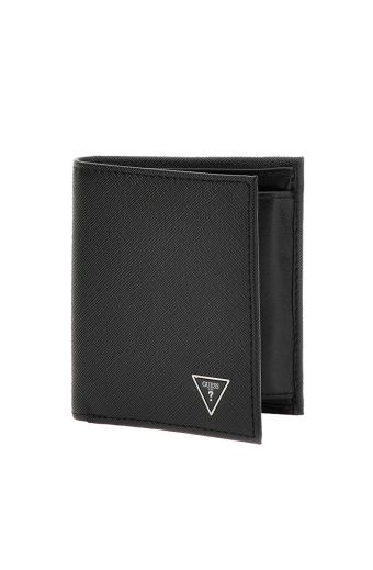 Ανδρικό πορτοφόλι GUESS SAFFIANO GFBOXMP3303-BLA μαύρο