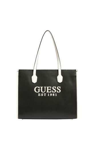 Γυναικεία τσάντα shopper GUESS VG866524 SILVANA BLACK μαύρο