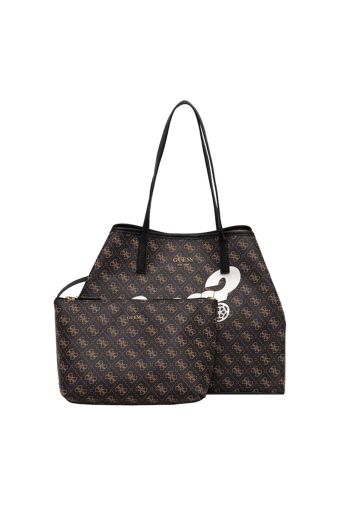 Γυναικεία τσάντα shopper GUESS SZ699524 VIKKY BROWN LOGO καφέ