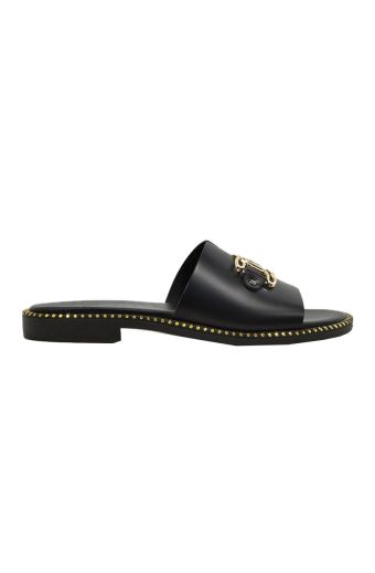 Γυναικείες παντόφλες Lady Shoes 103/03 μαύρο δέρμα