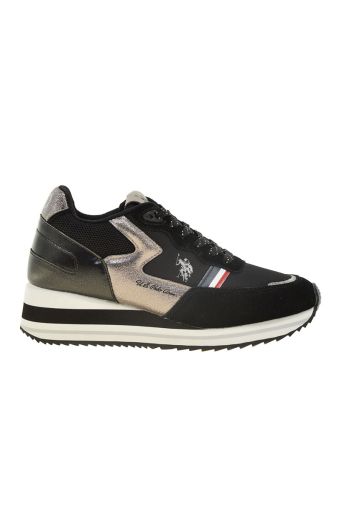 Γυναικεία sneakers U.S.POLO ASSN SYLVI001C-BLK-PEL01 SUEDE-TEXTILE μαύρο