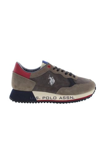 Ανδρικά sneakers U.S.POLO ASSN CLEEF005-TAU001 SUEDE-ECO LEATHER πούρο