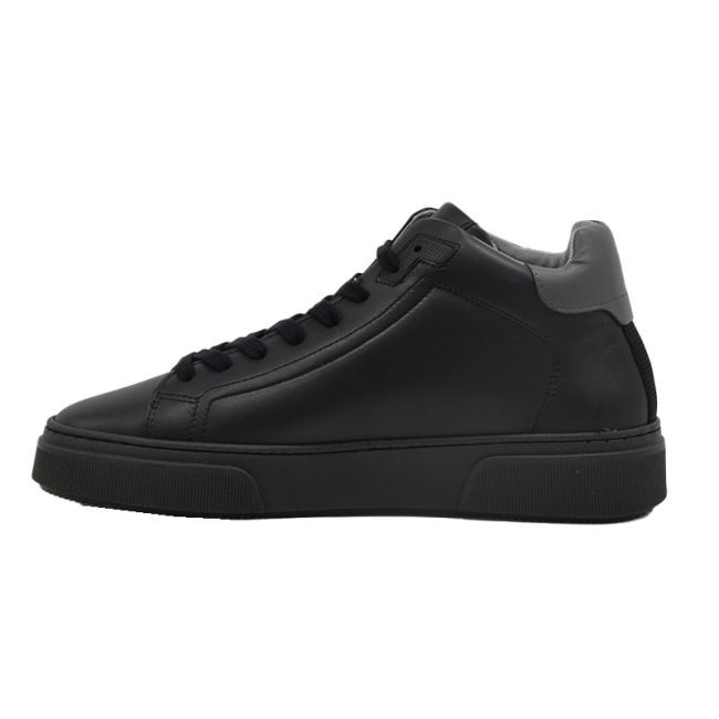 Ανδρικά sneakers μποτάκια BOSS XU323/C BLK NAUSICA μαύρο δέρμα