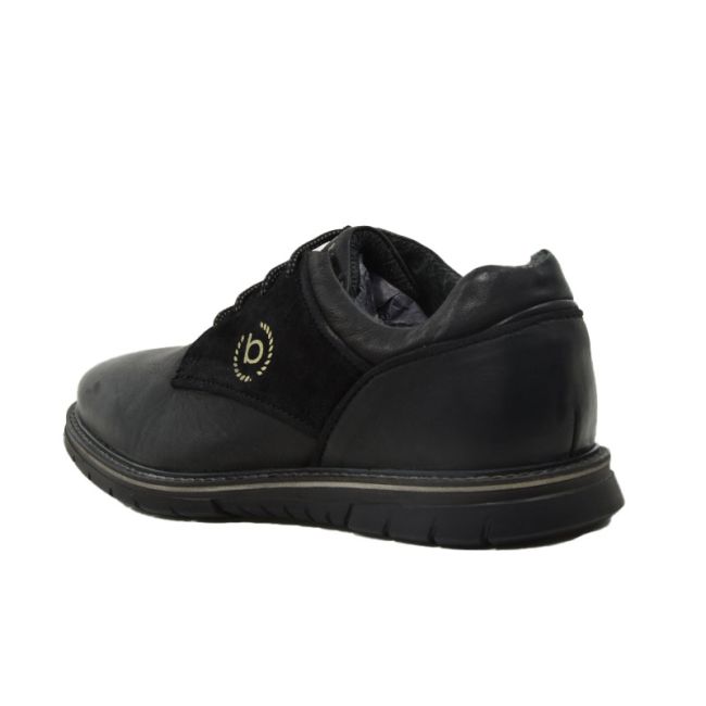 Ανδρικά παπούτσια BUGATTI 331-AER06-3214 1010 BLACK/BLACK μαύρο δέρμα