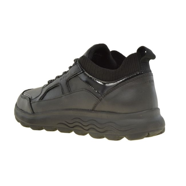 Γυναικεία sneakers GEOX D SPHERICA C-NAP+KNITT.TEXT. D26NUC 0856K C9999 BLACK μαύρο δέρμα