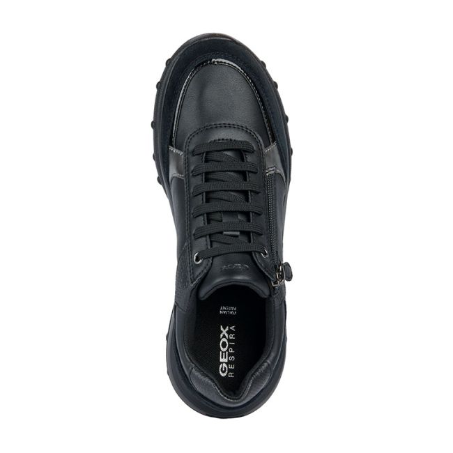 Γυναικεία sneakers GEOX D ALLENIEE B-GEOBUCK+SUEDE D36LPB 05422 C9999 μαύρο δέρμα