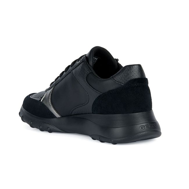 Γυναικεία sneakers GEOX D ALLENIEE B-GEOBUCK+SUEDE D36LPB 05422 C9999 μαύρο δέρμα