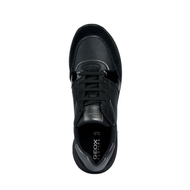 Γυναικεία sneakers GEOX D BULMYA A-GBK+PRINT.SUEDE D36NQA 054BS C9999 μαύρο δέρμα