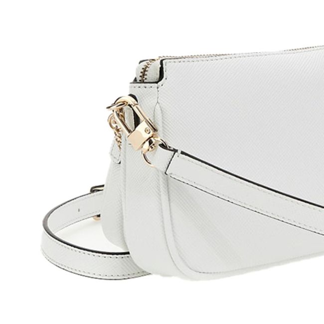 Γυναικεία τσάντα χιαστί GUESS HWZG787971 WHITE NOELLE SAFFIANO MINI λευκό