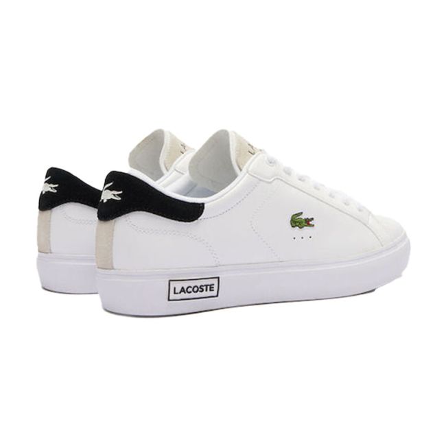Ανδρικά sneakers Lacoste POWERCOURT 124 2 SMA WHT/BLK 747SMA0082147 λευκό δέρμα