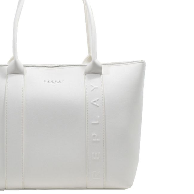 Γυναικεία τσάντα shopper REPLAY FW3439.000 A0363B.001 λευκό