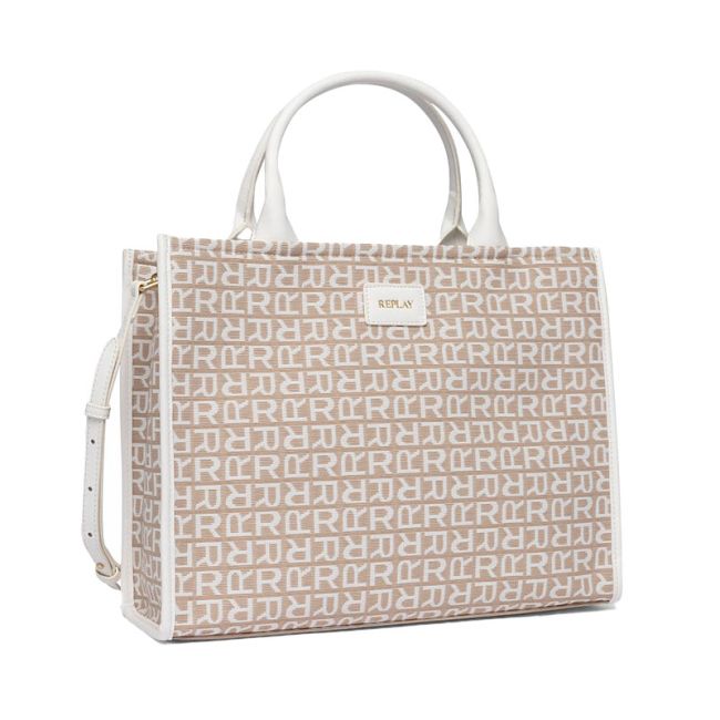 Γυναικεία τσάντα shopper REPLAY FW3555. 002 A0488 .1628 εκρού