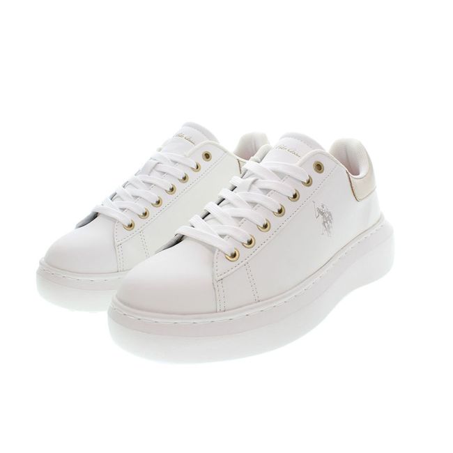 Γυναικεία sneakers U.S.POLO ASSN BRITNY001-WHI-GOL04 λευκό
