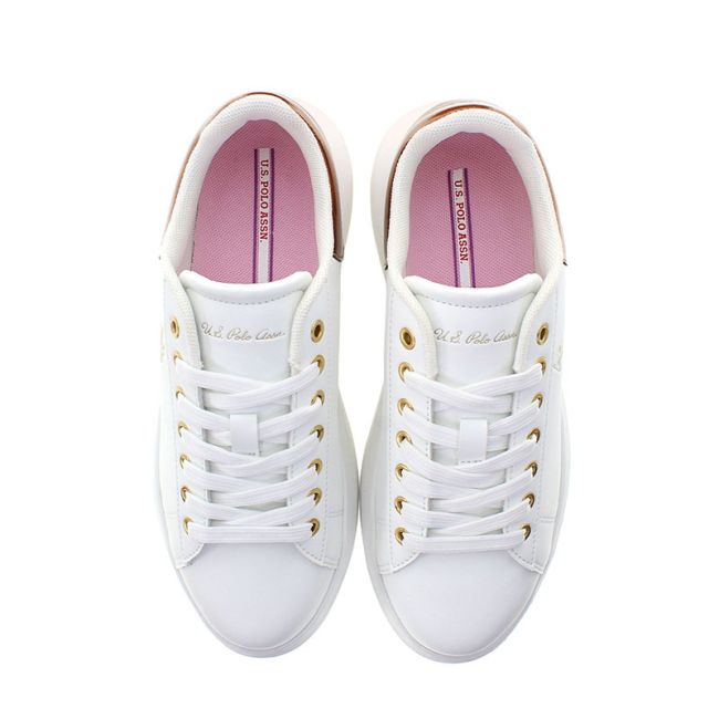 Γυναικεία sneakers U.S.POLO ASSN BRITNY001-WHI-GOL04 λευκό