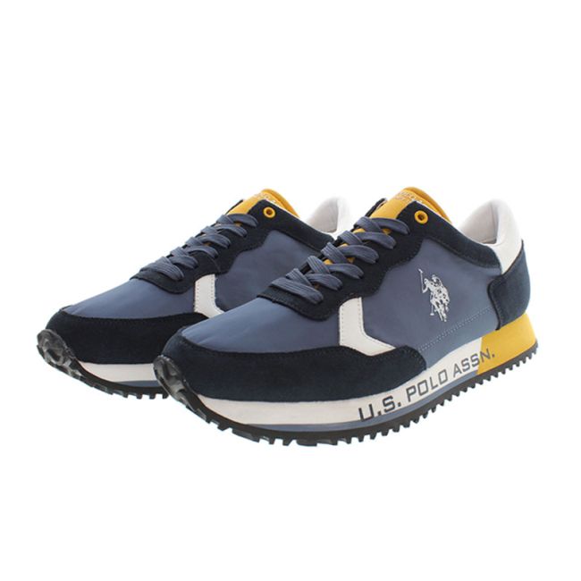 Ανδρικά sneakers U.S.POLO ASSN CLEEF001A-BLU004 NYLON-SUEDE μπλε/κίτρινο