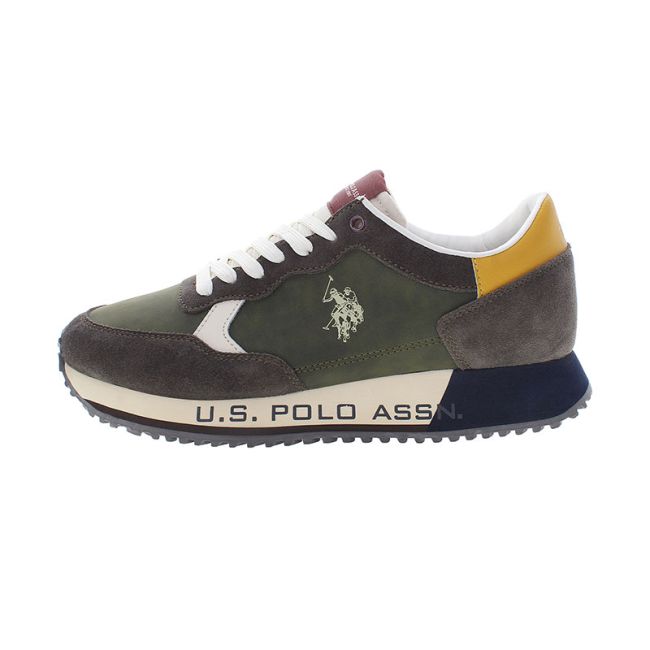 Ανδρικά sneakers U.S.POLO ASSN CLEEF005-DBR-TAU001 SUEDE-PU SYNTH.LEATHER λαδί
