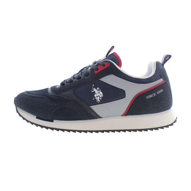 Ανδρικά sneakers U.S.POLO ASSN ETHAN001-DBL-RED04 TEXTILE-ECO SUEDE μπλε