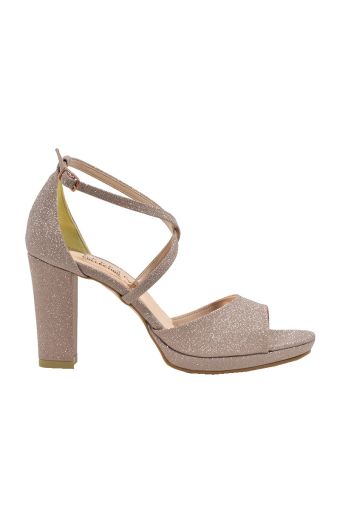 Γυναικεία πέδιλα Ellen 78103 χαλκός glitter