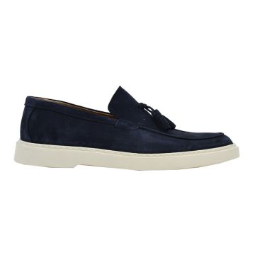 Ανδρικά μοκασίνια Damiani 3300 μπλε δέρμα nubuck
