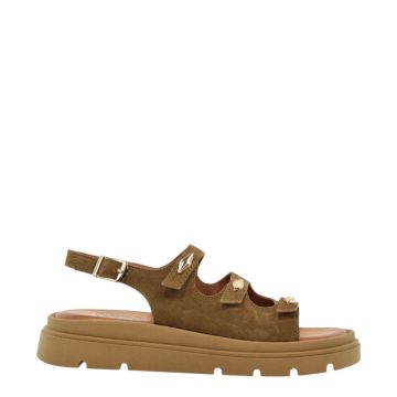 Γυναικεία πέδιλα Lady Shoes 557 μπεζ δέρμα καστόρ