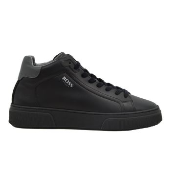 Ανδρικά sneakers μποτάκια BOSS XU323/C BLK NAUSICA μαύρο δέρμα