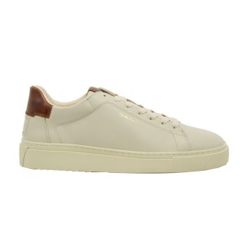 Ανδρικά sneakers GANT MC JULIEN 28631555 Leather G260 White Cognac λευκό ταμπά δέρμα