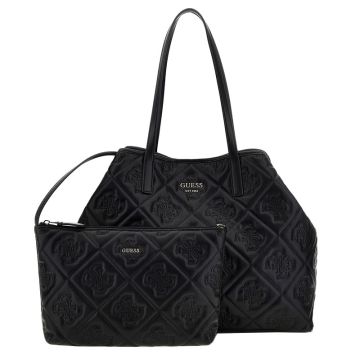 Γυναικεία τσάντα shopper GUESS HWQM931829 BLACK LOGO VIKKY II μαύρο