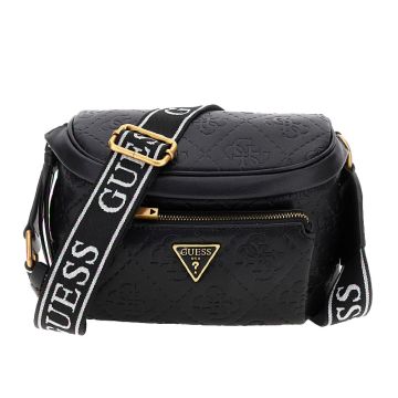 Γυναικεία τσάντα χιαστί GUESS HWSD900680 POWER PLAY MINI BLACK LOGO μαύρο