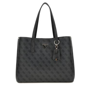 Γυναικεία τσάντα shopper GUESS SG877823 MERIDIAN COAL LOGO μαύρο
