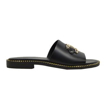 Γυναικείες παντόφλες Lady Shoes 103/03 μαύρο δέρμα
