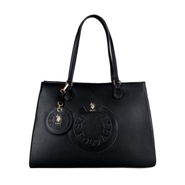Γυναικεία τσάντα shopper U.S.POLO ASSN. BIUE16273WVP00 THE OXFORD SHOPPING PU BLACK μαύρο