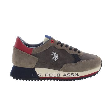 Ανδρικά sneakers U.S.POLO ASSN CLEEF005-TAU001 SUEDE-ECO LEATHER πούρο