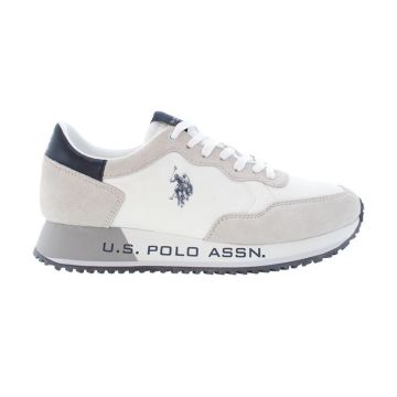 Ανδρικά sneakers U.S.POLO ASSN CLEEF006-WHI TEXTILE-SUEDE λευκό