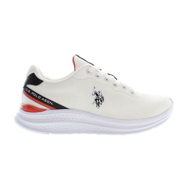 Ανδρικά sneakers U.S.POLO ASSN KALEB002-WHI MESH-ECO LEATHER λευκό