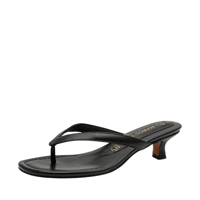 Γυναικεία mules Marco Tozzi 2-27210-46 001 μαύρο δέρμα
