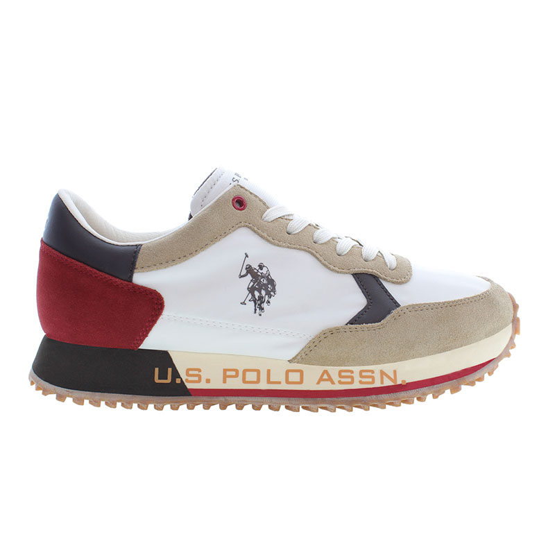 Ανδρικά sneakers U.S.POLO ASSN CLEEF001A-CUO-RED01 NYLON-SUEDE μπεζ Ανδρικά >Κατηγορίες>Ανδρικά Sneakers